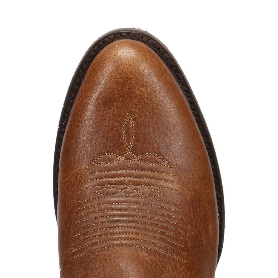 Dan Post Bullock Tan/ Denim Medium Toe Cowboy Boots - 8.5D