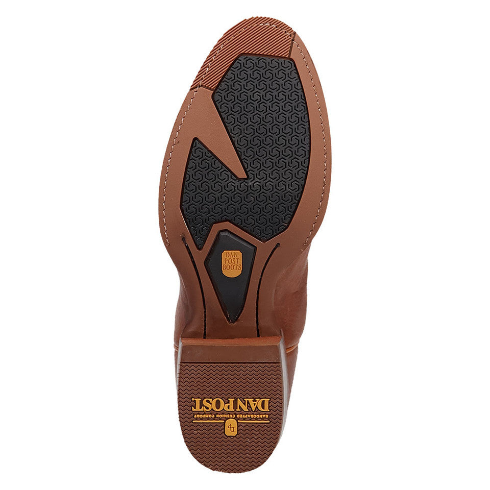 Dan Post Bullock Tan/ Denim Medium Toe Cowboy Boots - 8.5D