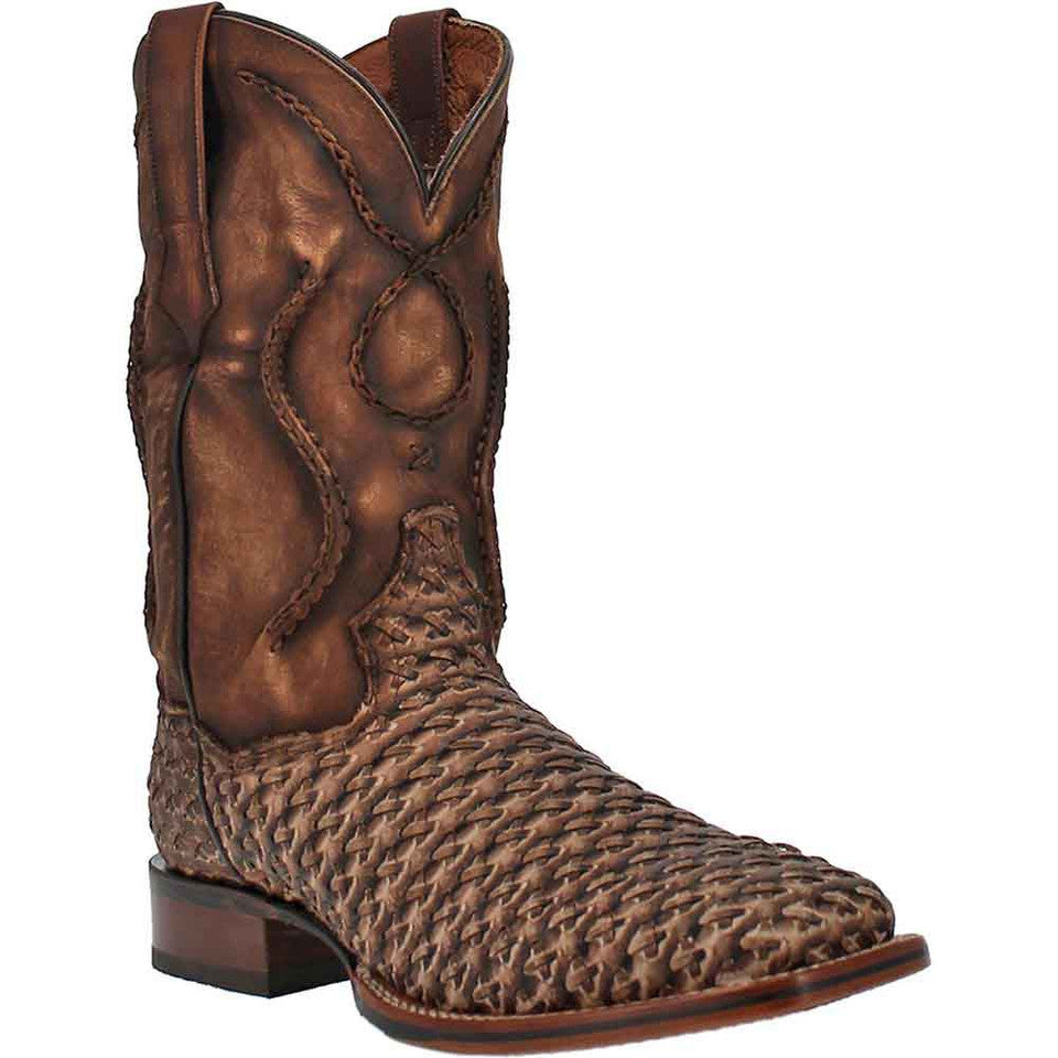 Dan Post Cowboy Certified Stanley Tan Square Toe Leather Boot - 8D
