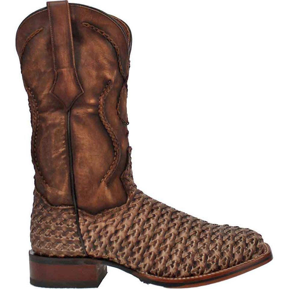 Dan Post Cowboy Certified Stanley Tan Square Toe Leather Boot - 8D