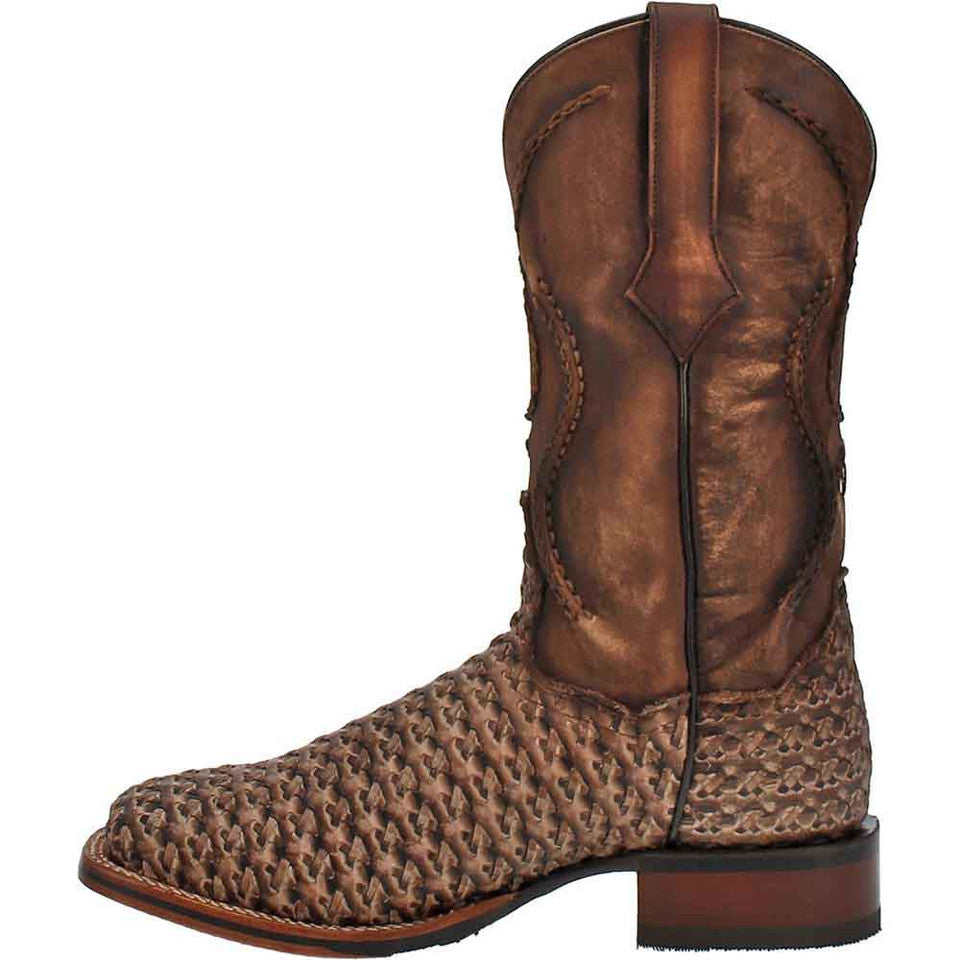 Dan Post Cowboy Certified Stanley Tan Square Toe Leather Boot - 8D