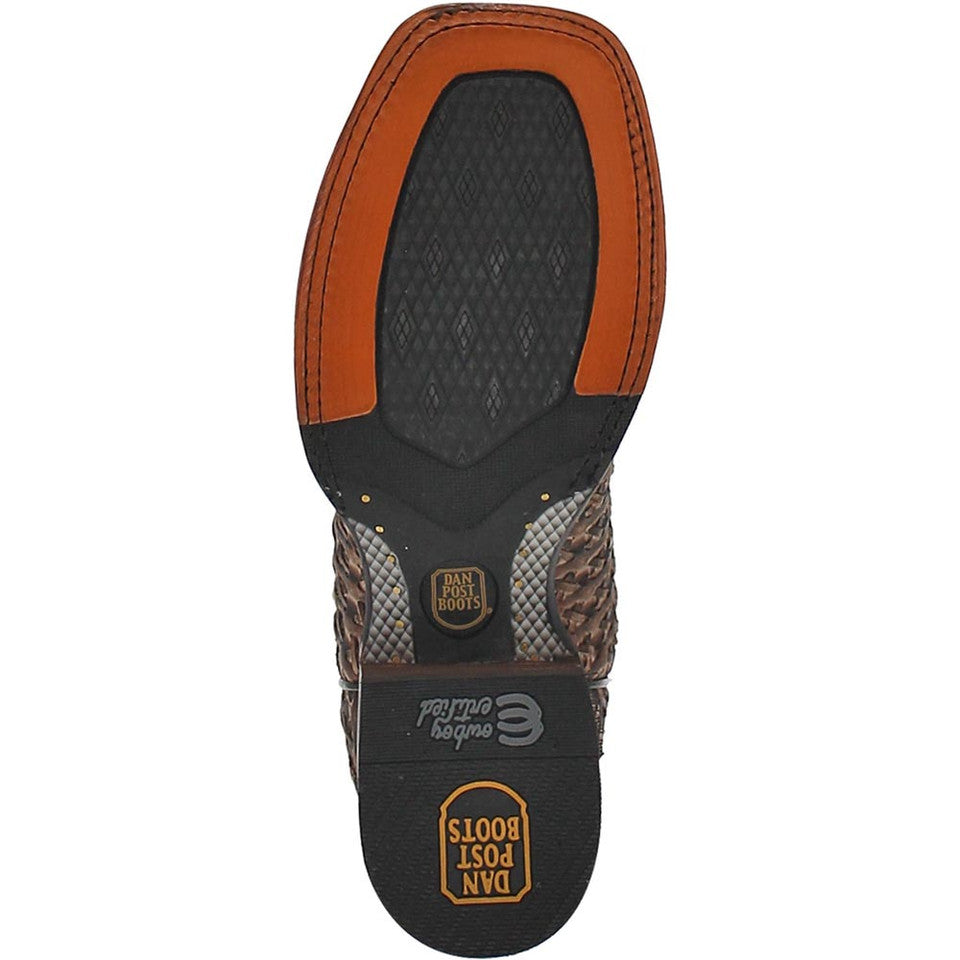 Dan Post Cowboy Certified Stanley Tan Square Toe Leather Boot - 8D