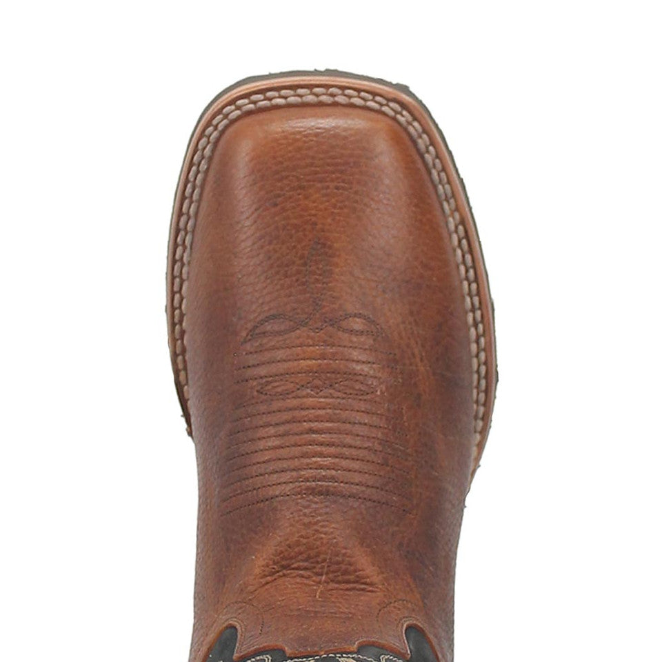 Dan Post Boldon Mens Cognac Square Toe Leather Boot - 8D
