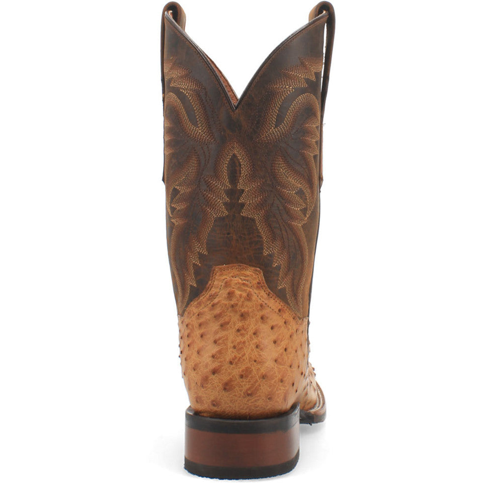 Dan Post Mens Kershaw Saddle/Brown Genuine Ostrich 11 Cowboy Certified Leather Boot - 8D