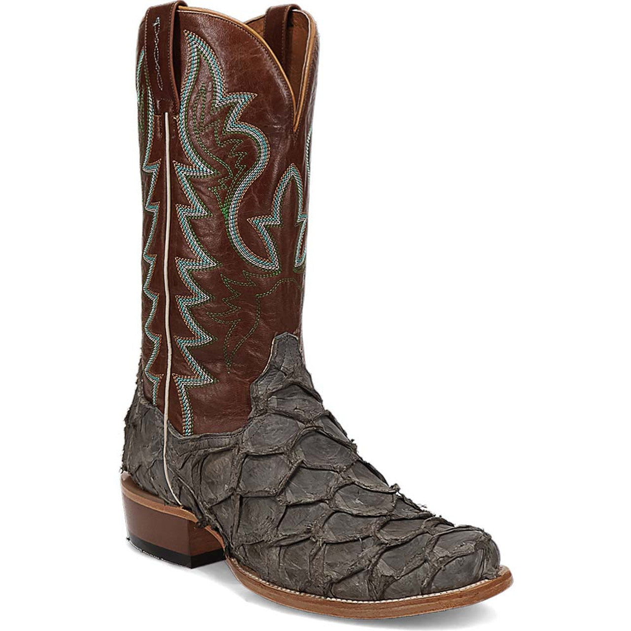 Dan Post Men's Riggs Pirarucu Skin Cutter Style Toe 13" Boots - 8D