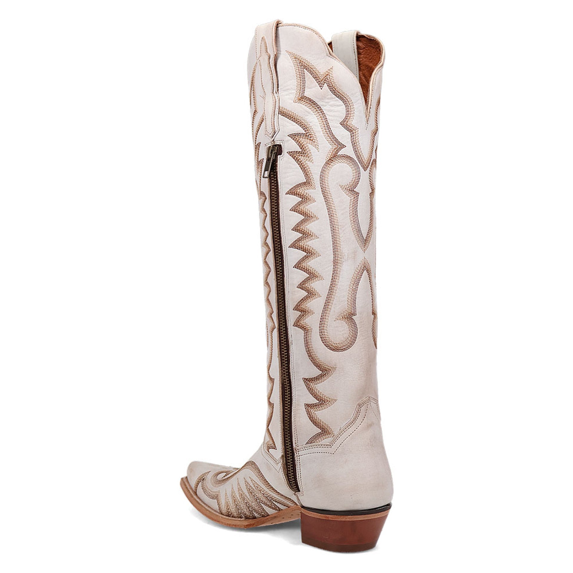 Dan Post Women's Western White Josie Tall Snip Toe Boots - 7M