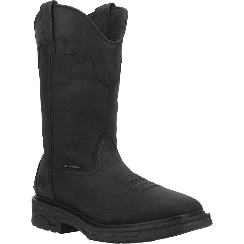 Dan Post Blayde Waterproof Black Square Toe Leather Boot - 8D