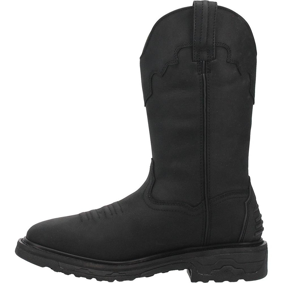 Dan Post Blayde Waterproof Black Square Toe Leather Boot - 8D