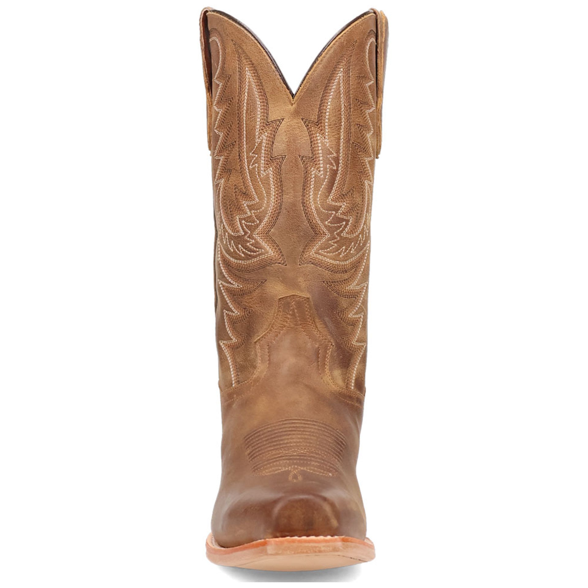 Dan Post Roman Men's Tan Leather Sleek Square Toe Western Cowboy Boots - 7.5D