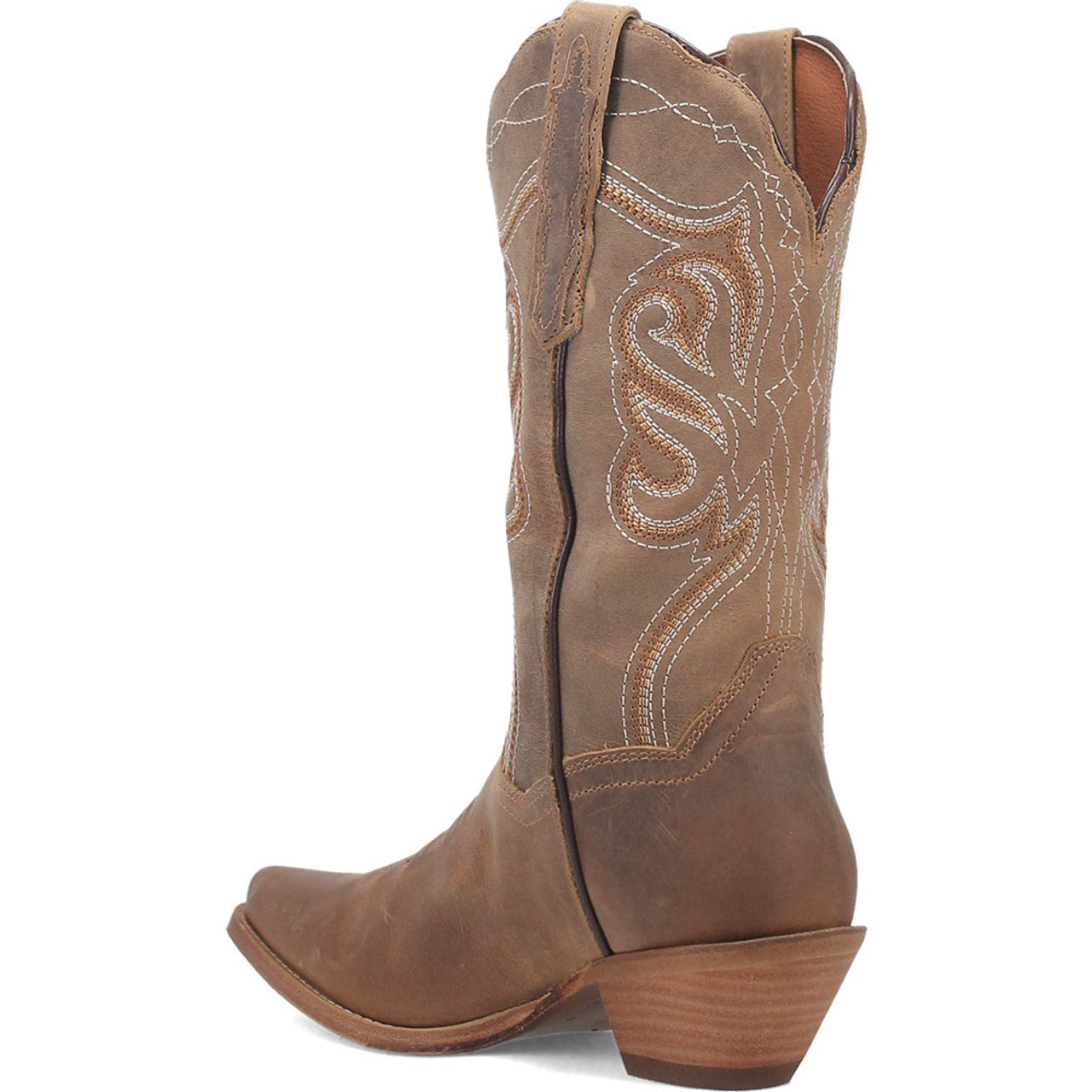 Dan Post Women's Square Toe Tan/Denim Ellie Leather Boots - 7M