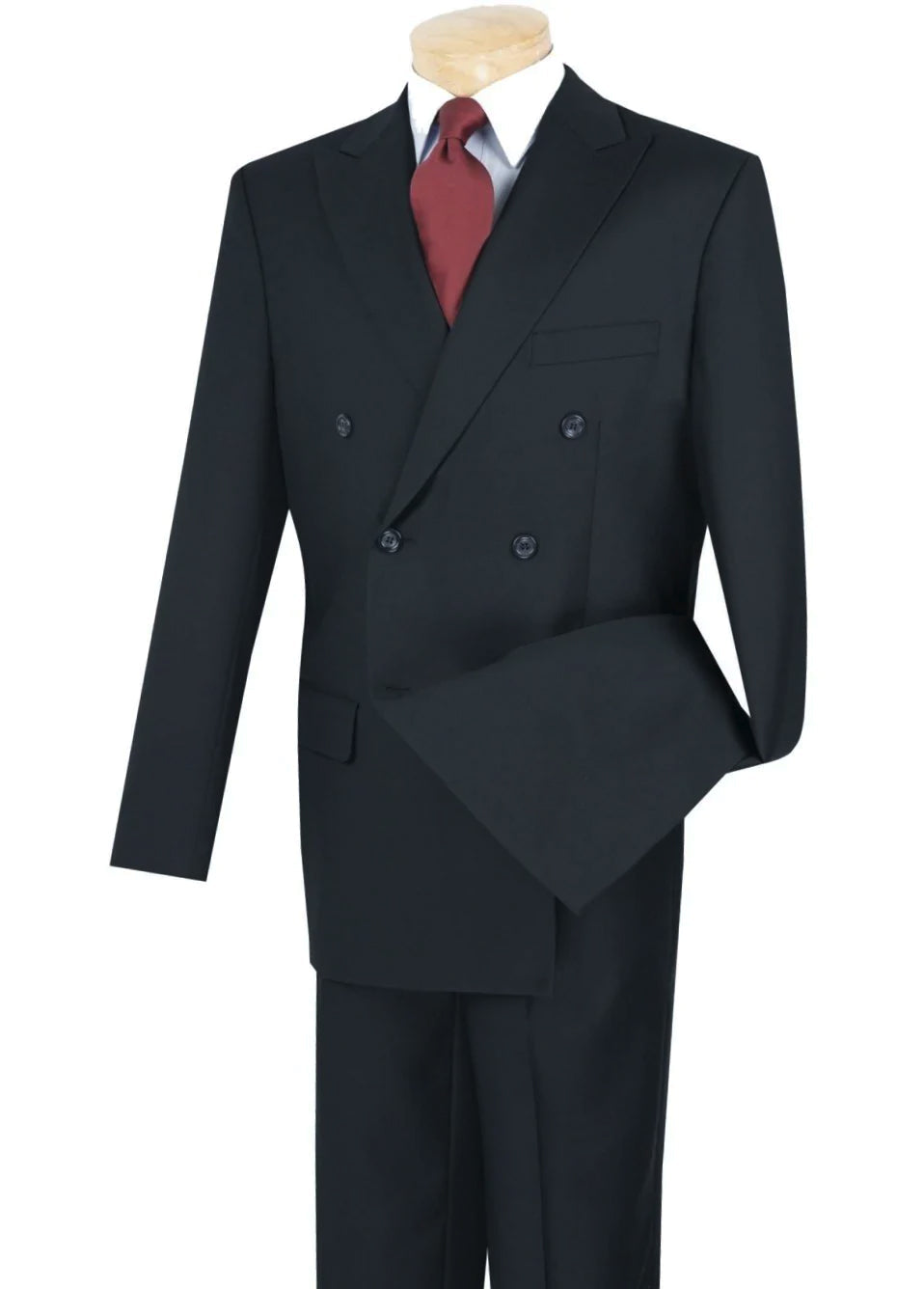 Atlantis Collection - Navy Regular Fit Double Breasted 2 Piece Suit - Navy