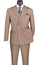 Alexander Collection - Tan Double Breasted 2 Piece Suit Regular Fit Glen Plaid