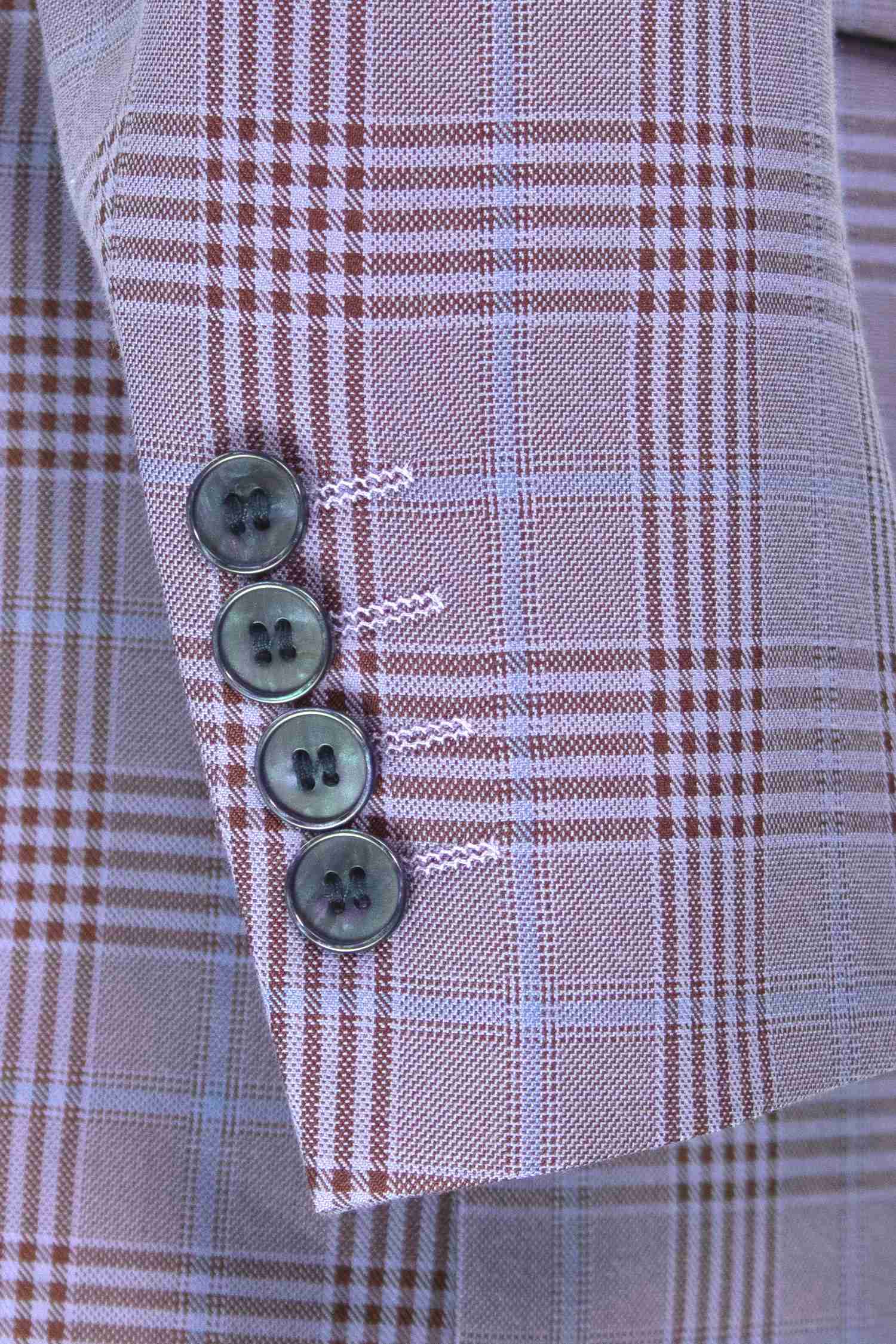 Alexander Collection - Light Purple Double Breasted 2 Piece Suit Regular Fit Tone on Tone Windowpane - Light Purple