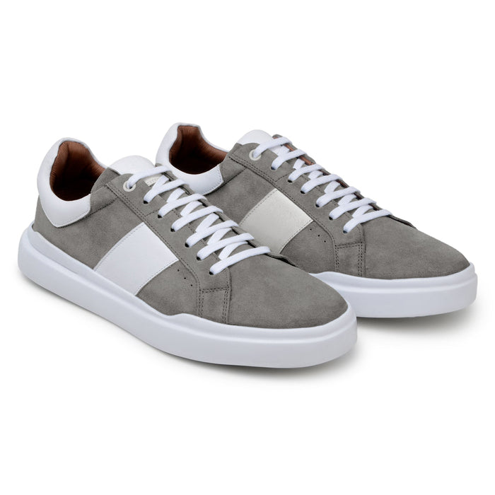 Belvedere Olivier Gray/White Ostrich Leather Luxury Shoe