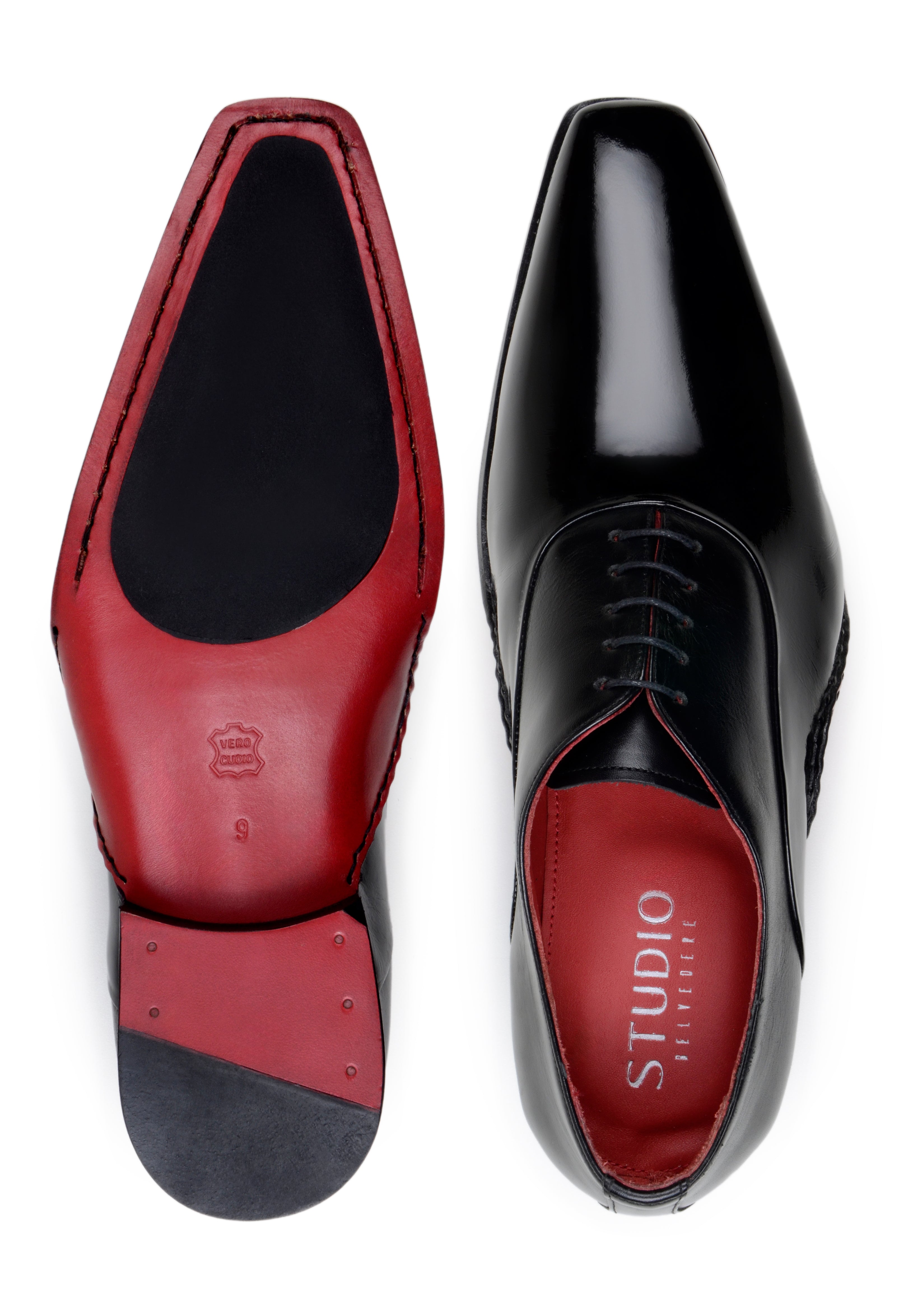 Belvedere Nero Black Genuine Crocodile Dress Shoe