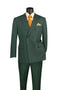 Rockefeller Collection - Double Breasted Stripe Suit Hunter Green Regular Fit 2 Piece