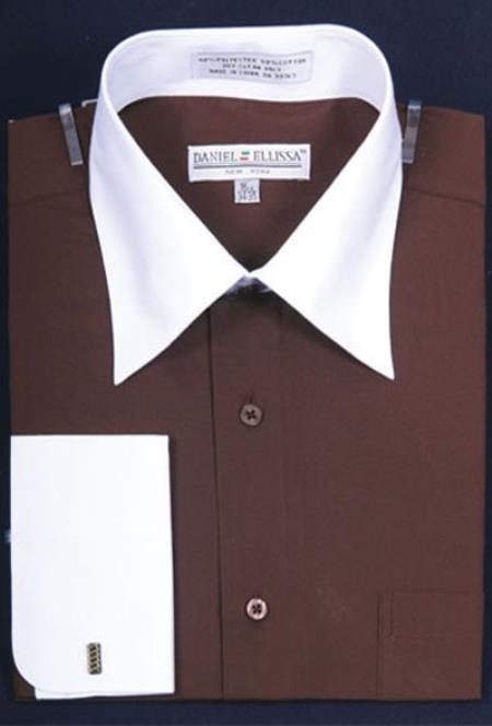 Affordable Clearance Cheap Mens Dress Shirt Sale Online Trendy - Dark Brown Men's Daniel Ellissa Bright Shirt
