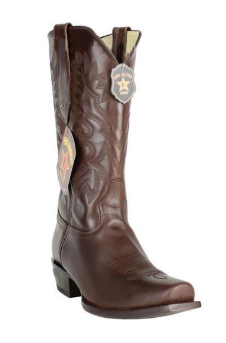 Men's 7 Toe Los Altos Boots Genuine Premium Leather Dark Brown Cowboy Handmade Boots - 6.0 Standard / D / Medium