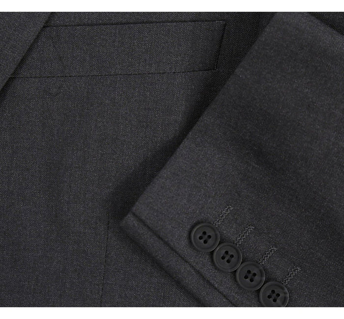 Cheap priced Suit  - Mens Extra Long Basic Two Button Dark Grey Suit