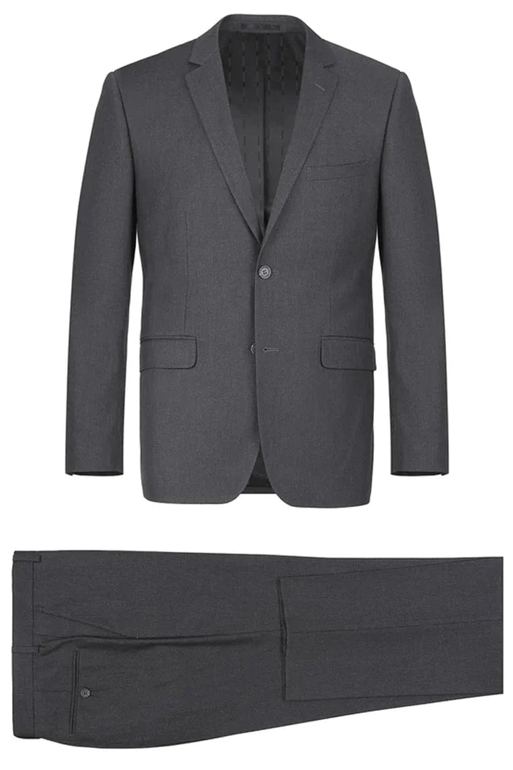 Cheap Suit - Mens Extra Long Basic Two Button Dark Grey Suit