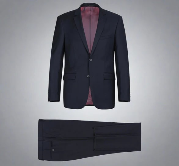 Renoir Clothing - Renoir Suit - Renoir Fashion - Super 140s Wool Two Button Classic Fit Dark Navy  Renoir Suit