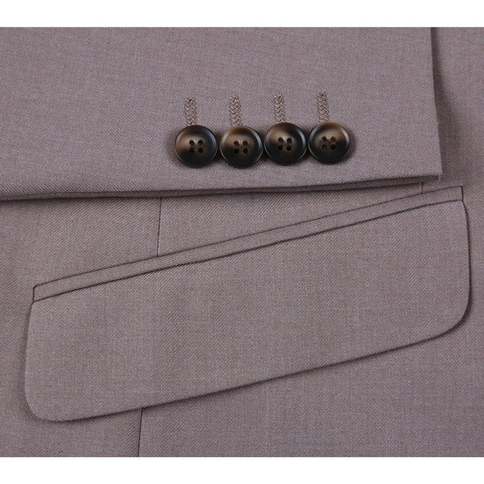 Cheap Priced Suit- Mens Basic Two Button Slim Fit  Dark Tan Suit
