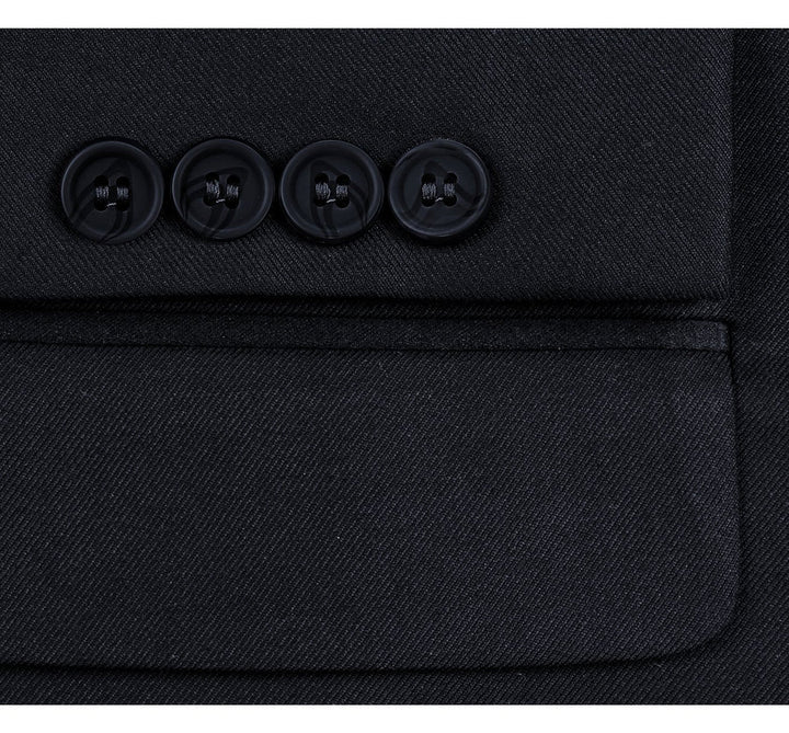 Cheap priced Suit- Mens Basic Two Button Classic Fit Dark Navy Suit With Optional Vest - 38 Short Jacket+32 Waist Adjustable 28to34)(Height: 5 4 to5 7 )(Neck  15-16.5)S-M)