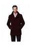 Men's Designer Wool Peacoat Sale Available Fabric Double Breasted Style Coat In Dark Burgundy