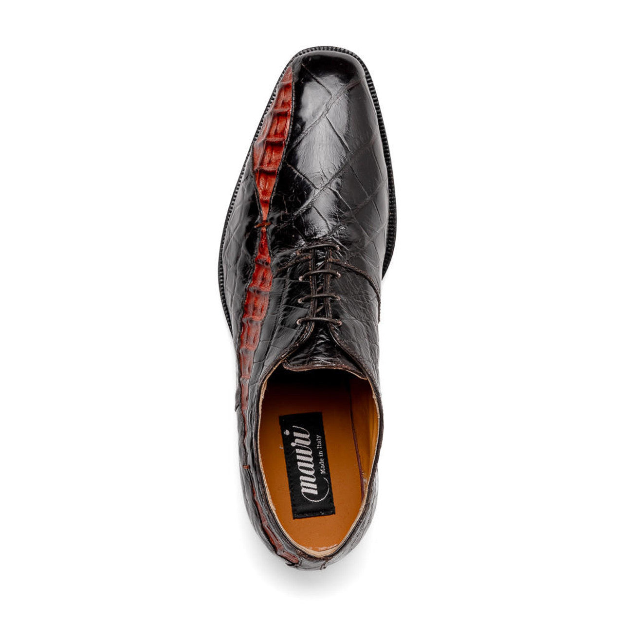 Mauri Dark Brown Gold Alligator Shoes Made Italy Scarface-New Designer Collection - 9