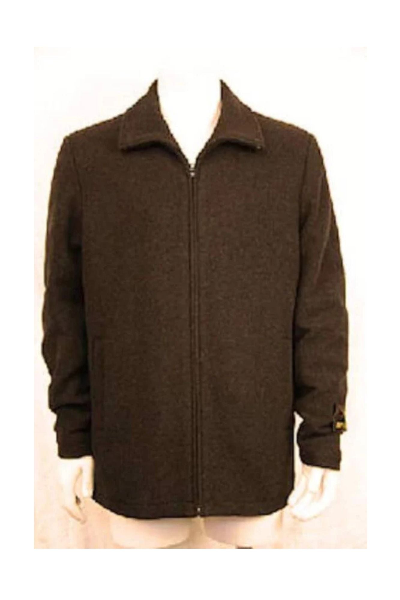 Zipper Collar Jacket Dark Charcoal Masculine color Overcoat - Coat Size 38