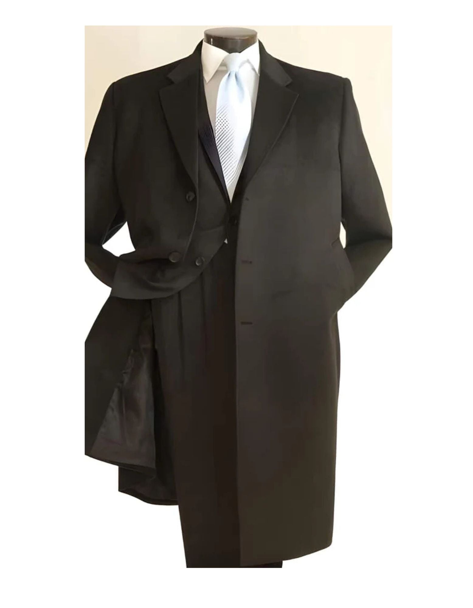 3/4 Length Dark Charcoal Masculine color Overcoat men's Car Coat - Mid length Coat - Coat Size 38