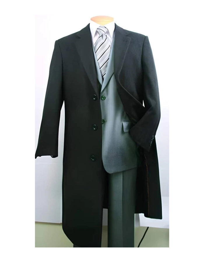Dark Charcoal Masculine color Fully Lined Wool fabric Blend Top Coat