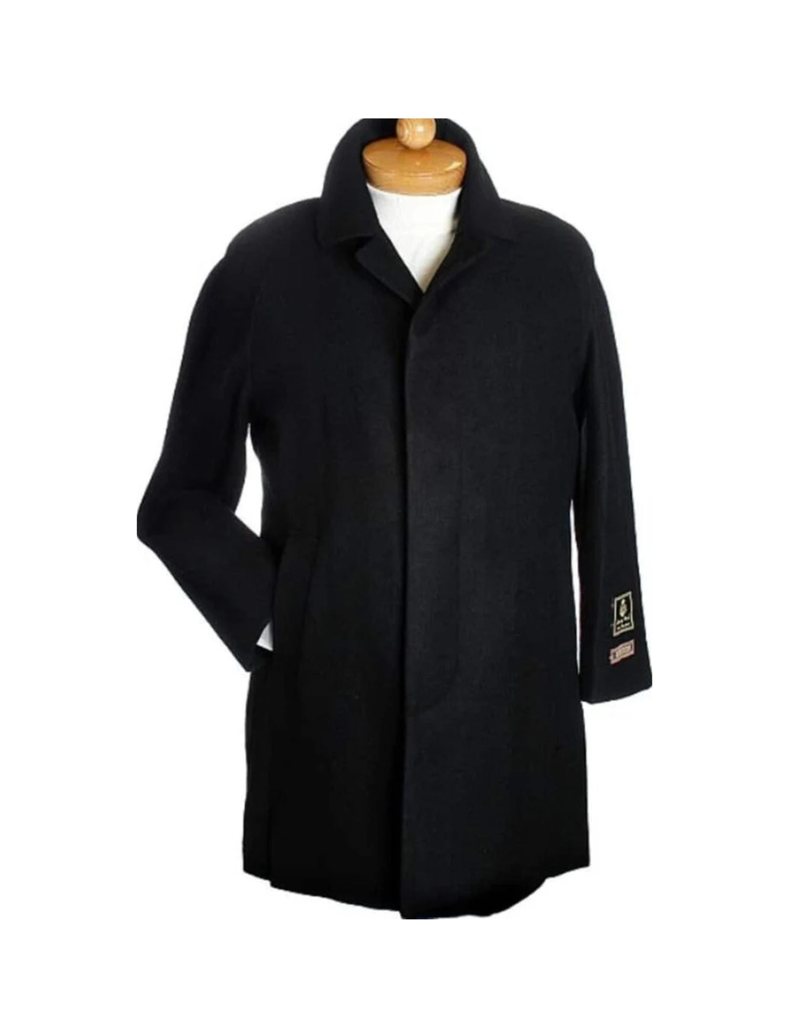 Dark color black 3 Quarter Wool fabric Jacket - men's Overcoat - Coat Size 38