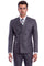 Cheap priced Suit - Men's Slim Fit Double Breasted Glen Plaid Dark Grey Suit