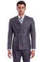 Cheap priced Suit - Men's Slim Fit Double Breasted Glen Plaid Dark Grey Suit