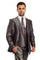 Cheap Priced Suit - Men's Two Button Vested Shiny Sharkskin Wedding & Prom 2026 Fashion Dark Grey Suit