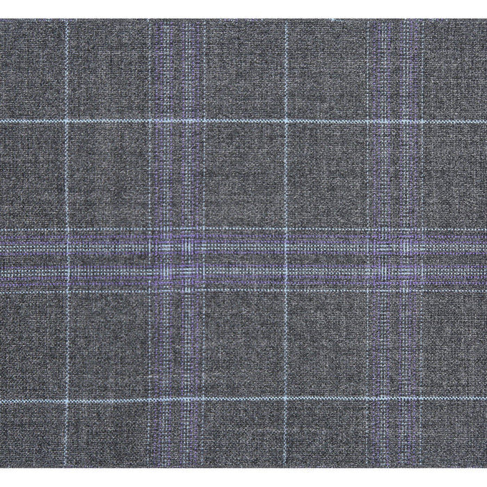 Cheap priced Suit- Mens Classic Fit Two Button Suit In Dark Grey Windowpane Plaid
