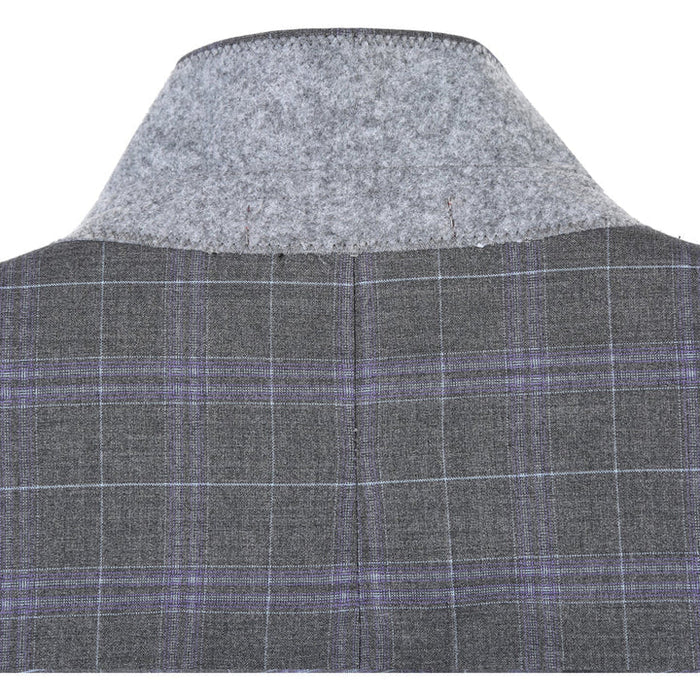 Cheap priced Suit- Mens Classic Fit Two Button Suit In Dark Grey Windowpane Plaid