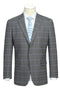 Cheap priced Suit- Mens Classic Fit Two Button Suit In Dark Grey Windowpane Plaid