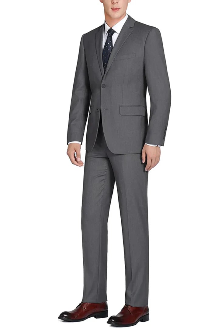 Cheap Suit - Mens Extra Long Basic Two Button Dark Grey Suit