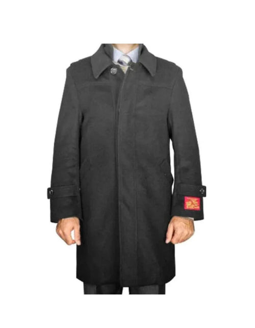 Dark Grey Wool / Blend Modern Coat - Mens Overcoat