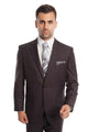 Cheap Priced Suit- Men's Two Button Basic Modern Fit Business Dark Grey Suit