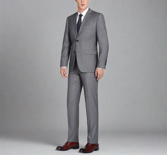 Renoir Clothing - Renoir Suit - Renoir Fashion - Super 140s Wool Two Button Classic Fit Dark Grey  Renoir Suit