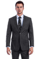 Cheap Priced Suit  - Men's Two Button Modern Fit Linen Look Summer Dark Grey Suit