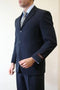 Cheap Priced Suit -  Men's Basic Three Button Poplin Dark Navy Suit