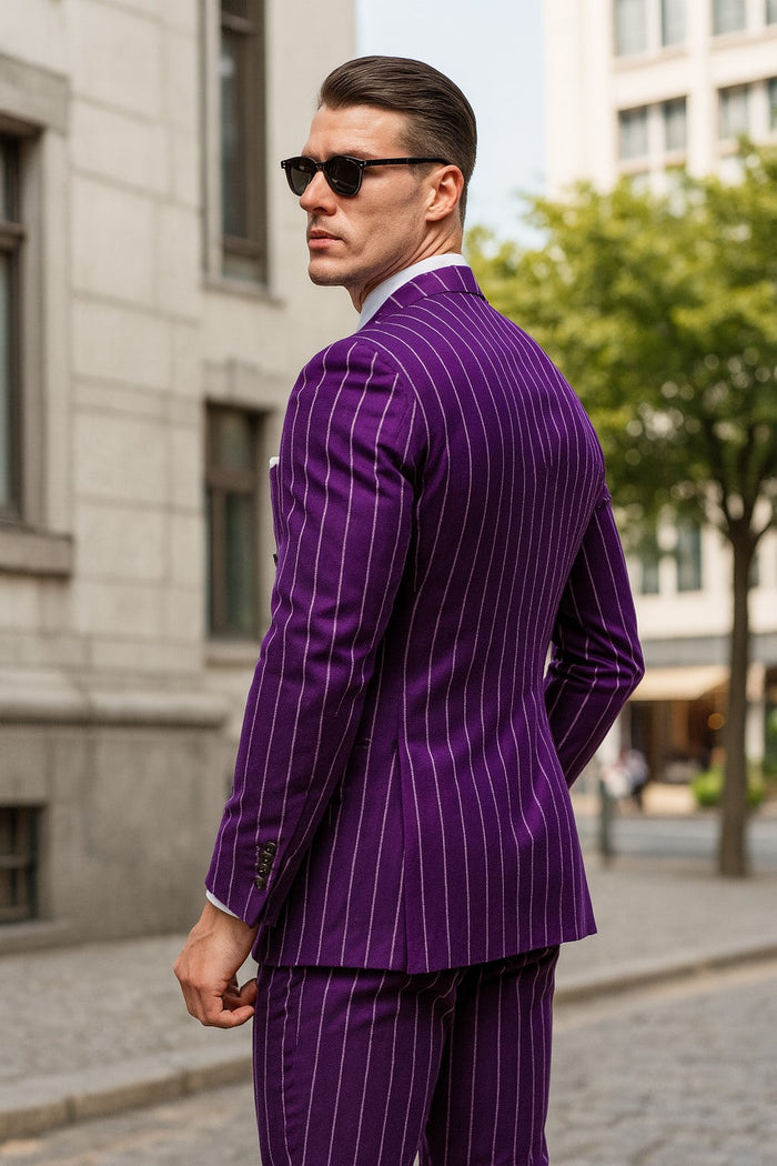 Dark Purple Pinstripe Suit - Gangster Suit - 1920's Suit