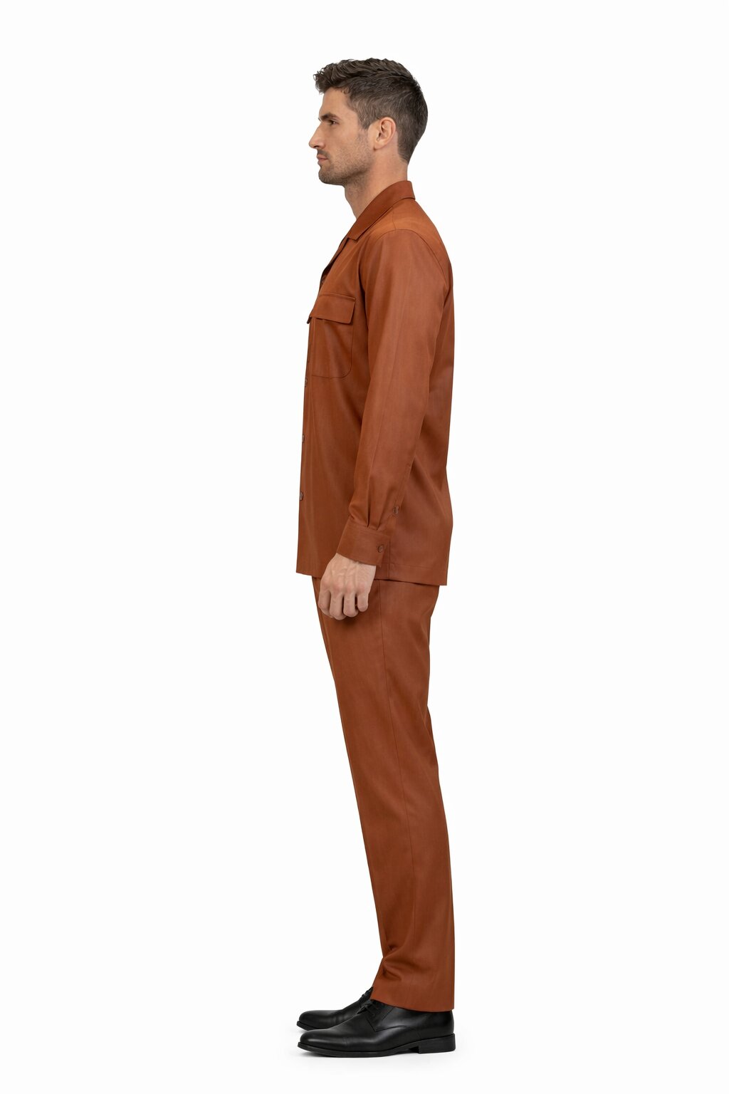 Mens Luxury Copper Wool Two-Piece Leisure Walking Suit - Small
