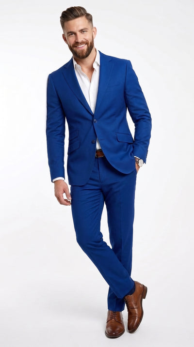 Men’s Dark Royal Blue Suit Separates, Big and Tall Indigo Cobalt Blue Formal Dress Suit