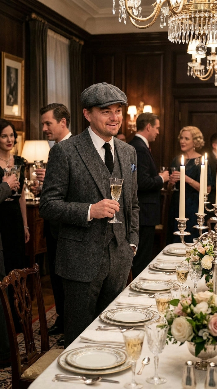 Men’s Charcoal 1920s Gangster 3 Piece Suit, Great Gatsby Formal Outfit for Weddings, Prom, Parties, and Theme Events