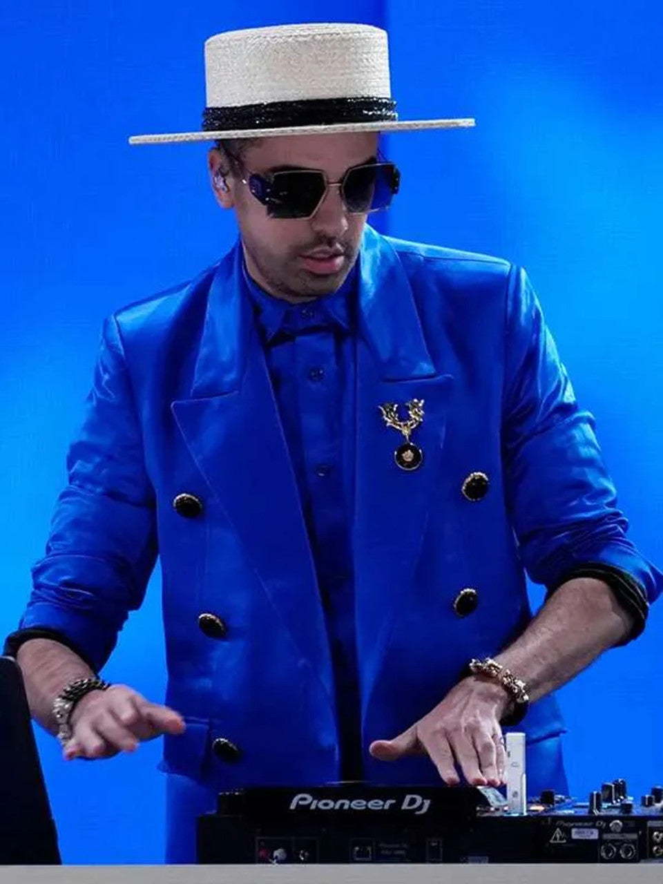 DJ Cassidy DNC Roll Call 2024 Blue Suit - 38 Short Jacket+32 Waist Adjustable 28to34)(Height: 5 4 to5 7 )(Neck  15-16.5)S-M)